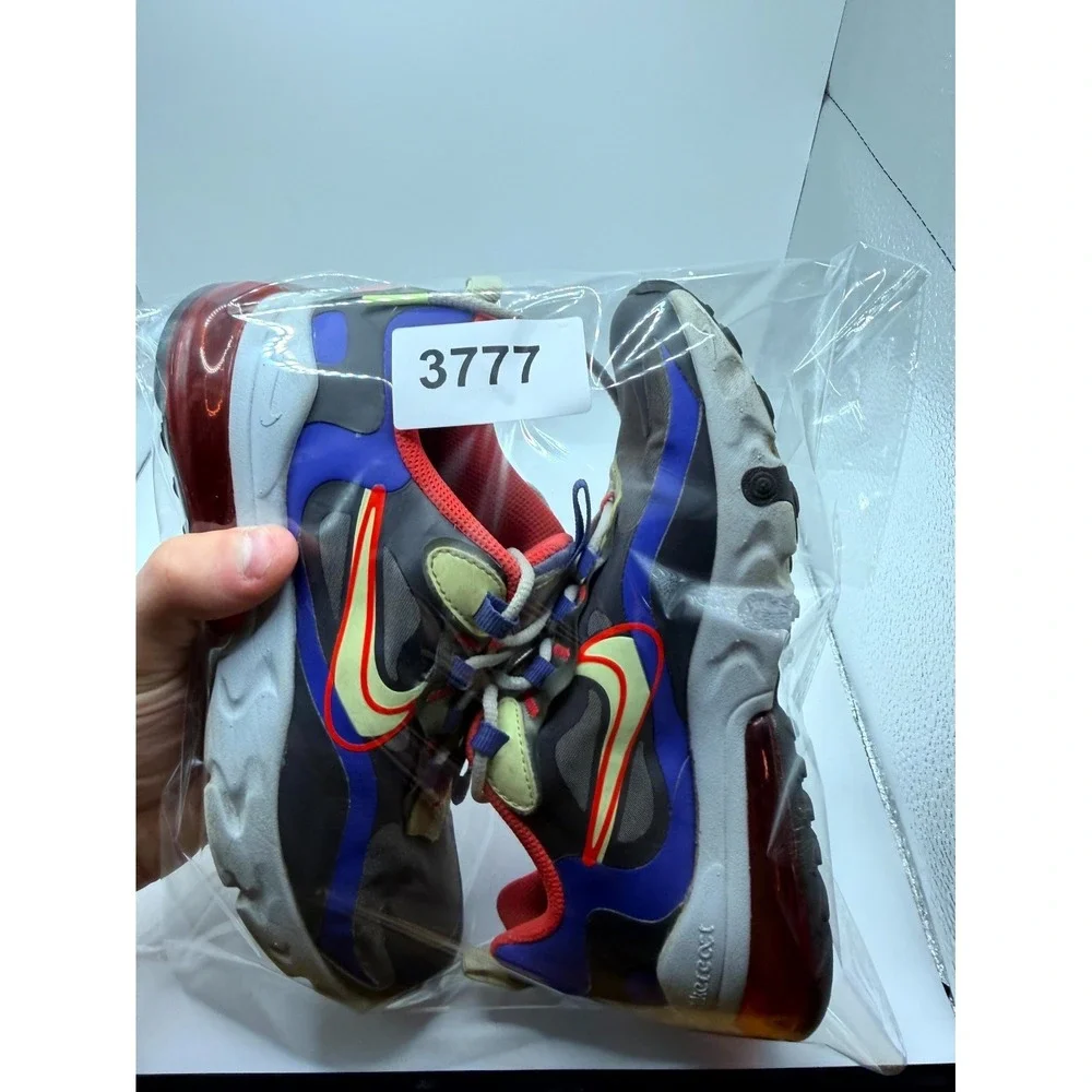 Nike Air Max 270 React GS Dunk It CT1630-001 Kids 3.5 Sneaker Gray Leather Shoes